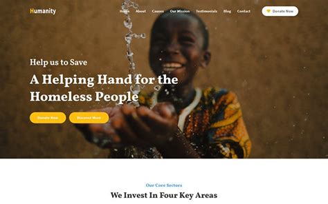 Humanity - Charity & Nonprofit Foundation Landing Page Template