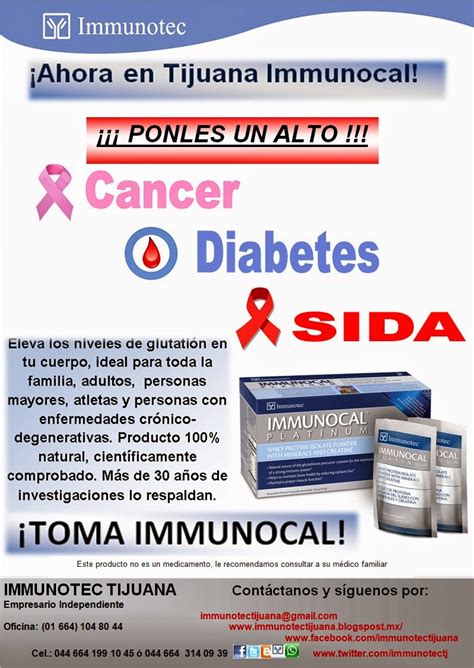 Immunotec Tijuana Immunocal Ayuda A Combatir La Diabetes Cancer Vih