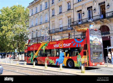 Visiotour Double Decker Bus In Front Of The Bordeaux Tourist Office To