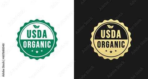 USDA Organic Logo or USDA Organic Label Vector Isolated in Flat Style ...