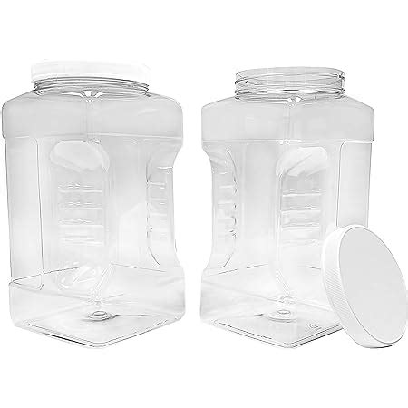 Amazon CSBD 1 Gallon Clear Plastic Jars With Ribbed Liner Screw