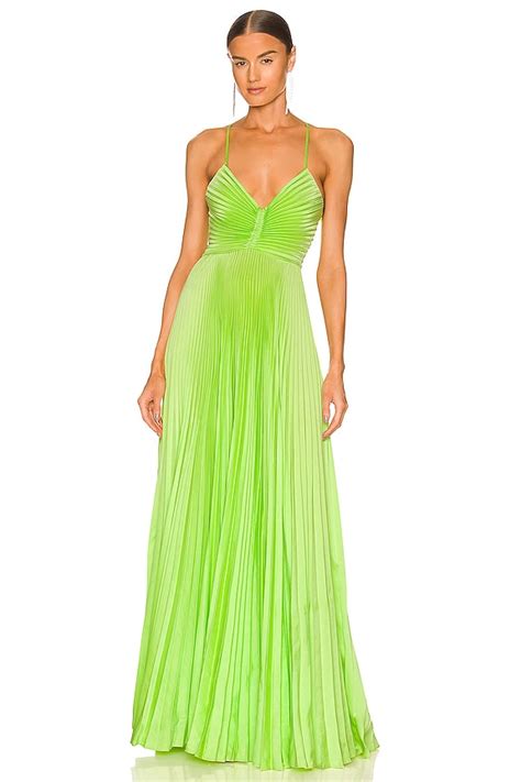 A L C Aries Dress In Green Kick Revolve