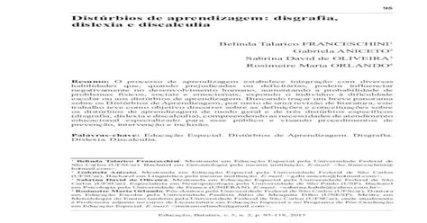 Distúrbios de aprendizagem disgrafia dislexia e claretianostudium