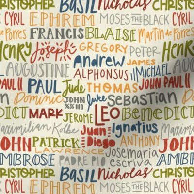 Catholic Male Saint Names Fabric | Spoonflower