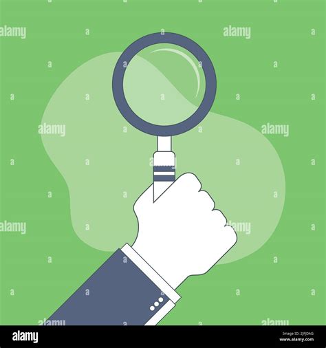 Businessman Hand Holding A Magnifying Glass Vector Design In Thin Line Stock Vector Image And Art