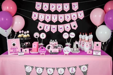 Bowling Birthday Party Decorations in Pink – 505 Design, Inc