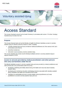 NSW Voluntary Assisted Dying Access Standard Voluntary Assisted Dying