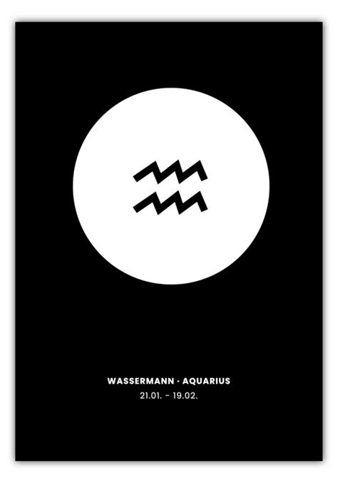 Motivisso Poster Sternzeichen Wassermann Symbol