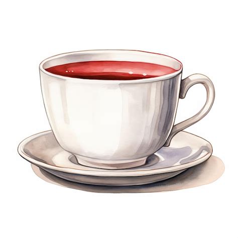 Premium AI Image | Watercolor Drawing Of Cup On Plain White Background