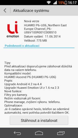 Stahujte Huawei Ascend P Dost V Aktualizaci Na Android Kitkat