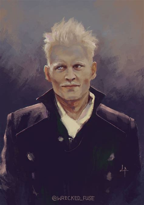 A Painting Of A Man With White Hair Wearing A Black Jacket And Looking