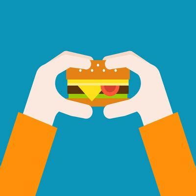 Hand Holding Burger Vector Art, Icons, and Graphics for Free Download