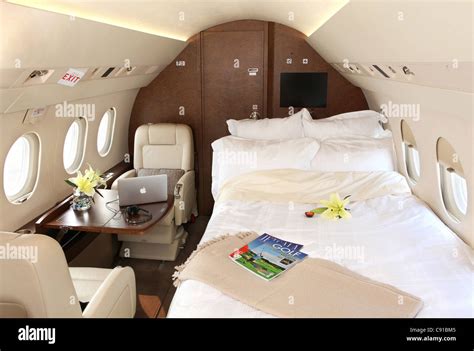 Interior of a private jet , bed airplane Stock Photo: 39983781 - Alamy