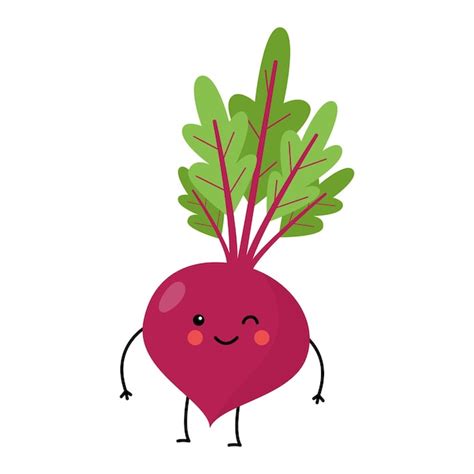 Premium Vector Vector Illustration Of Cute Beetroot Isolated On White