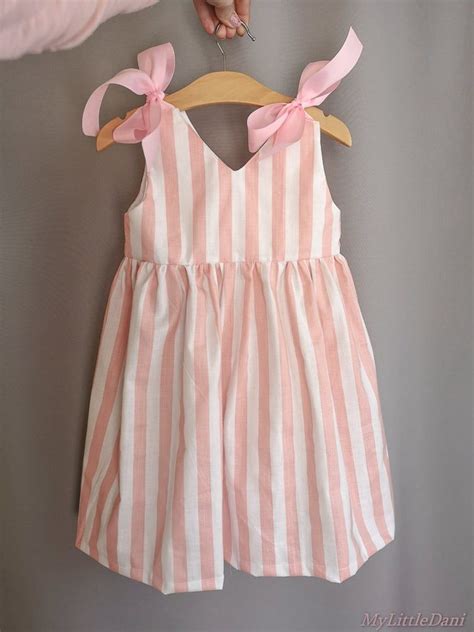 Baby Girl Striped Dress Flutter Sleeve Dress Baby Girl Dress Ruffle