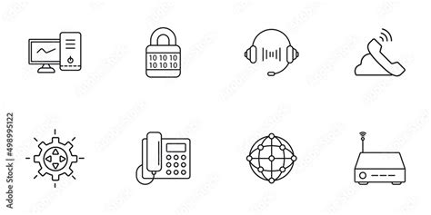 Voice Over IP Icons Set Voice Over IP Pack Symbol Vector Elements For