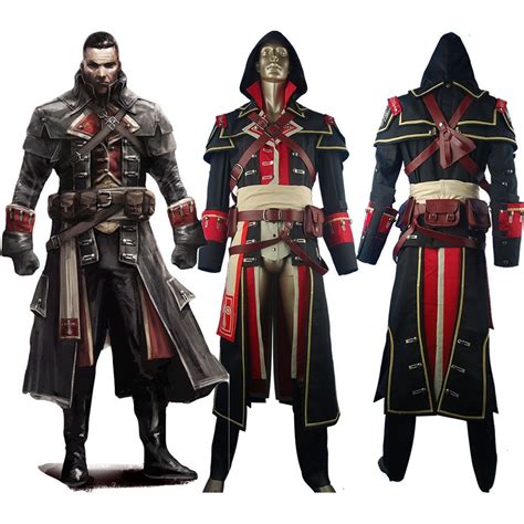 Assassins Creed Rogue Shay Patrick Cormac Cosplay Costume Halloween Costume Fancy Dress T