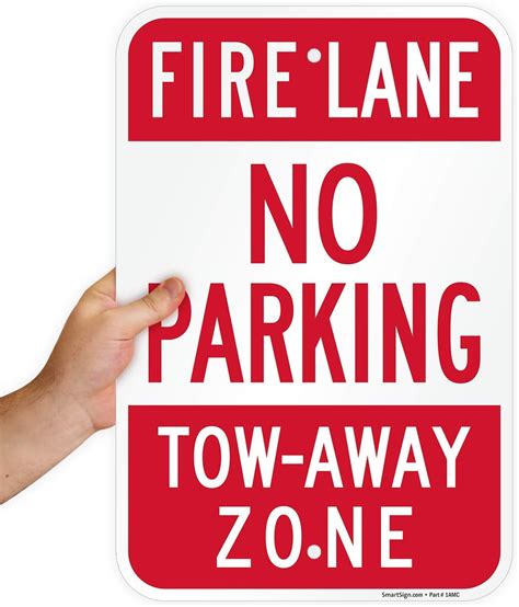 Smartsign Fire Lane No Parking Tow Away Zone Sign X