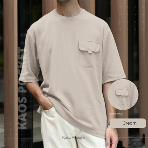 Jual Kaos Pocket Oversized Tees Kaos Oversized Kaos Pocket Kaos