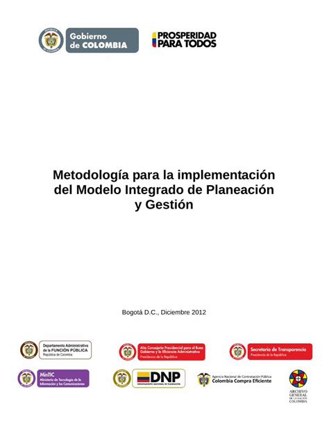 Pdf Metodolog A Para La Implementaci N Del Modelo Integrado De Pdf