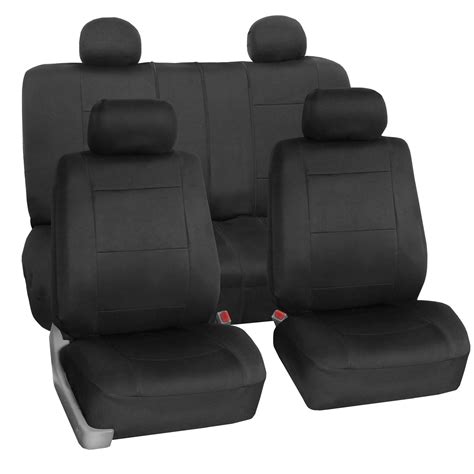 Fh Group Neoprene Universal Car Seat Covers Fit For Car Truck Suv Van Full Set Black