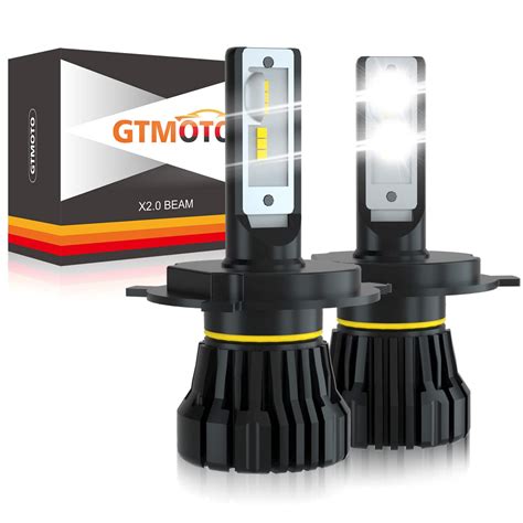 GTMOTO H4 9003 HS1 ATV Scooter Motorcycle LED Headlights Bulb