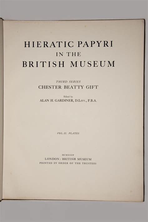 Hieratic papyri in the British Museum. Third Series: Chester Beatty ...