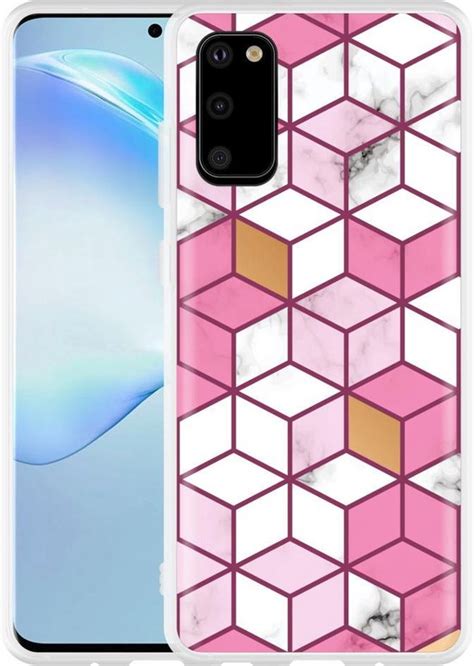 Samsung Galaxy S Hoesje Pink Gold White Marble Bol