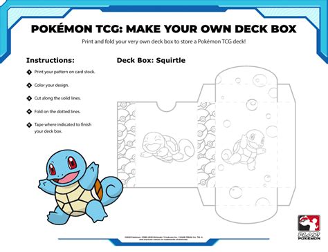 Squirtle Pokemon Deck Box Template Download Printable PDF | Templateroller