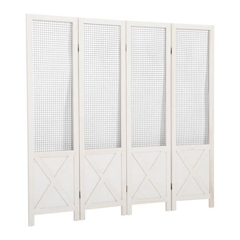 MYOYAY Foldable Screen Room Divider 4 Panel Gridwall Freestanding