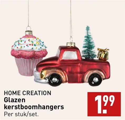 HOME CREATION Glazen Kerstboomhangers Aanbieding Bij ALDI