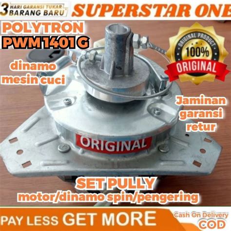 Jual Dinamo Motor Spin Pengering Set Pully Mesin Cuci Polytron Pwm