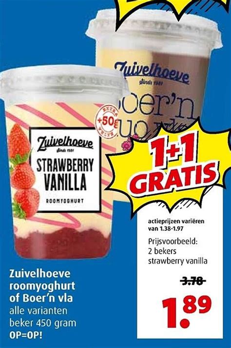 Zuivelhoeve Roomyoghurt Of Boer N Vla Aanbieding Bij Boni