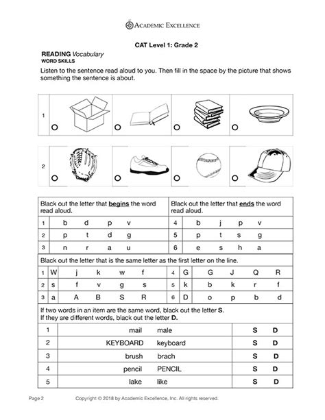 Cat Prep Pack Grades 2 Through 12 Pdf Download Academic Excellence