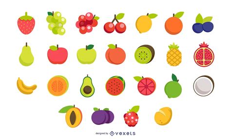 Descarga Vector De Colección De Vectores De Frutas Planas