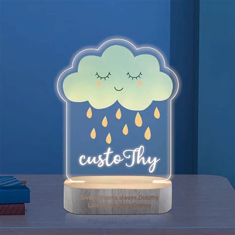 Lampe De Chevet Des Nuages Qui Pleuvent Led Lumi Res Pr Nom Personnalis E