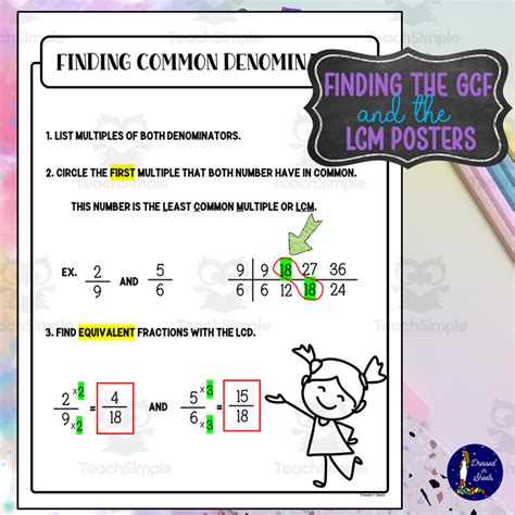 Finding The GCF And The LCM Posters By Teach Simple