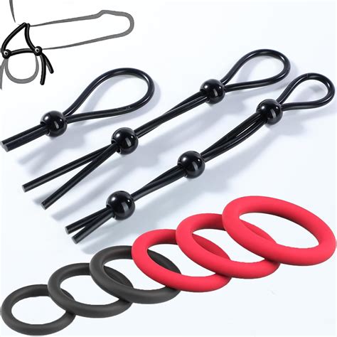 Amazon Adjustable Penis Ring Set Sex Toys For Men PCS Silicone