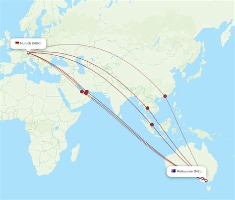 All Flight Routes From Melbourne To Munich Mel To Muc Flight Routes