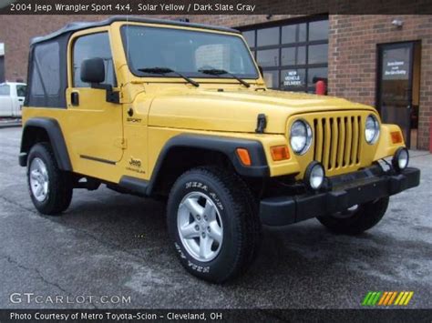 Solar Yellow 2004 Jeep Wrangler Sport 4x4 Dark Slate Gray Interior