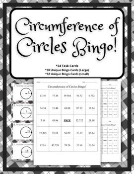 Circumference Of Circles Bingo Task Cards And Bingo Cards Bingo