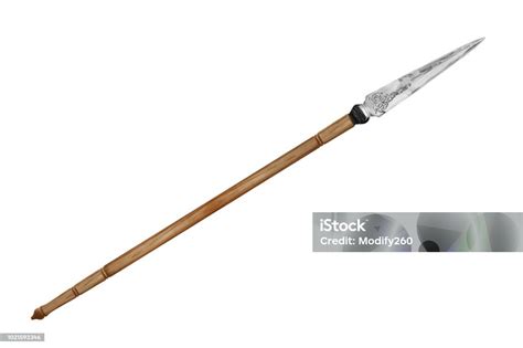 Photo libre de droit de Ancienne Lance Isolé Sur Fond Blanc banque d