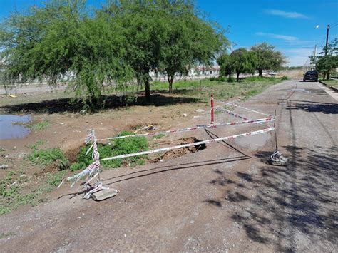 Tras El Temporal Se Hundi Una Calle Del Barrio Villa Del Carmen Los