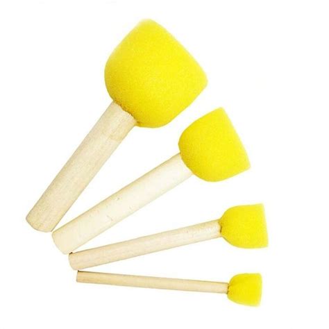 Cheap Sponge Brush With Wooden Handle DIY Stencil Brushs Dabber Tool