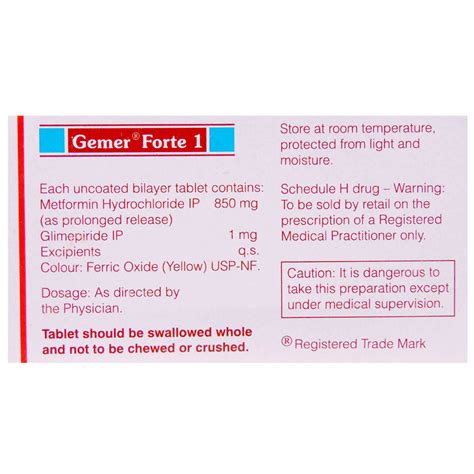 Gemer Forte Tablet S Price Uses Side Effects Composition