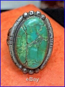 Vintage Sterling Turquoise Ring Navajo Native American Old Pawn Signed