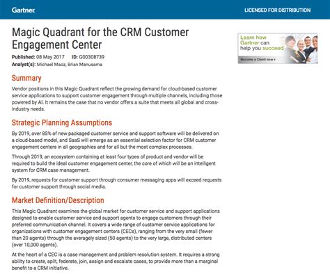 Gartners 2017 Magic Quadrant For Crm Zendesk