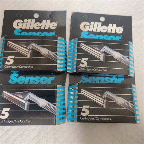 Gilette Sensor 5 Pack Shaving Razor Blades Refill Cartridges New Old