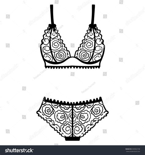 Hand Drawn Lingerie Panty Bra Set Stock Vector Royalty Free