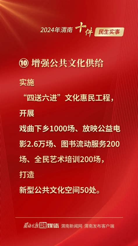 海报丨2024年渭南十件民生实事澎湃号·政务澎湃新闻 The Paper